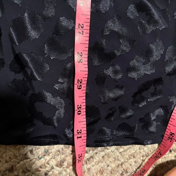 NWT Express Midi Slip Skirt in Navy Blue Metallic- Size Medium - Picture 8 of 8